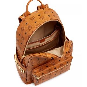 MCM Stark Logo Monogram Backpack in cognac- Authentic